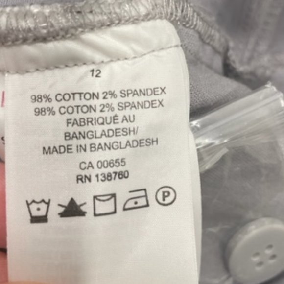 SMART SET Light Gray Cotton Pants Mid-Rise ~ Size 12 with tags - Picture 12 of 15